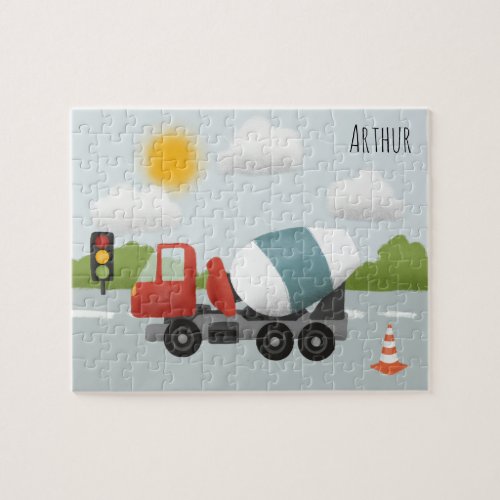 Boys Cute Road Construction Cartoon Kids Jigsaw Puzzle