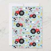 Boys Cute Rustic Country Farm Tractor Baby Shower Invitation (Back)
