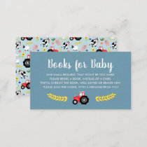 Boys Cute Rustic Farm Books For Baby Enclosure Card