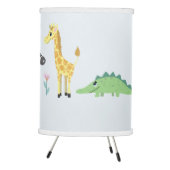 Boys Cute Safari Animals Zebra Name Kids Nursery Tripod Lamp (Right)