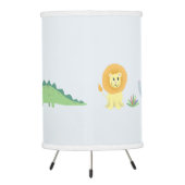 Boys Cute Safari Animals Zebra Name Kids Nursery Tripod Lamp (Back)