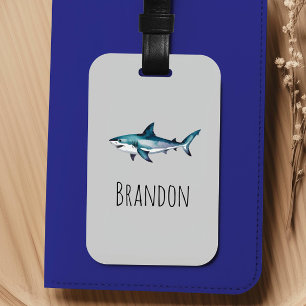 Boys Cute Shark Kids Luggage Tag