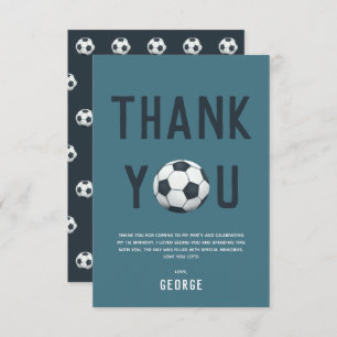 Boys Cute Soccer Sports Kids 1st Birthday Thank You Card