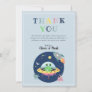 Boys Cute Space Alien Rocket Ship Baby Shower Thank You Card