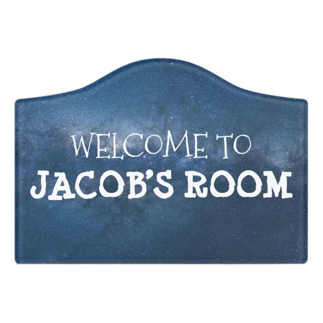  Boys Cute Space Galaxy Kids  Door Sign (Small Crest Front)