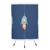 Boys Cute Space Rocket Ship & Name Kids Nursery Tripod Lamp (Back)