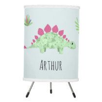 Boys Cute Stegosaurus Dinosaur Name Kids Nursery Tripod Lamp