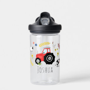 Boys Cute Tractor Kids School Water Bottle