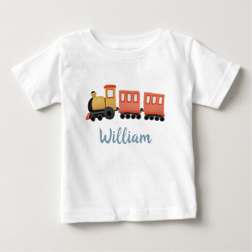 Boys Cute Train Travel Transport Baby T_Shirt