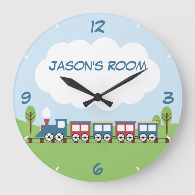 Boys Cute Train Wall Clock (Front)