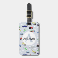 Boys Cute Transport Airplane Car Tractor Name Kids