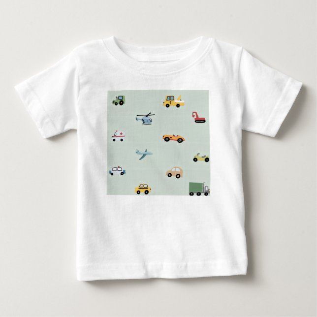 Boys Cute Transport Car Pattern Kids Baby T-Shirt (Front)