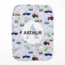Boys Cute Transport Pattern Monogram Name Baby Burp Cloth Boys Cute Transport Pattern Monogram Name Baby Burp Cloth
