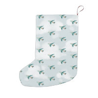 Boys Cute Blue Airplane Travel Design and Name Small Christmas Stocking