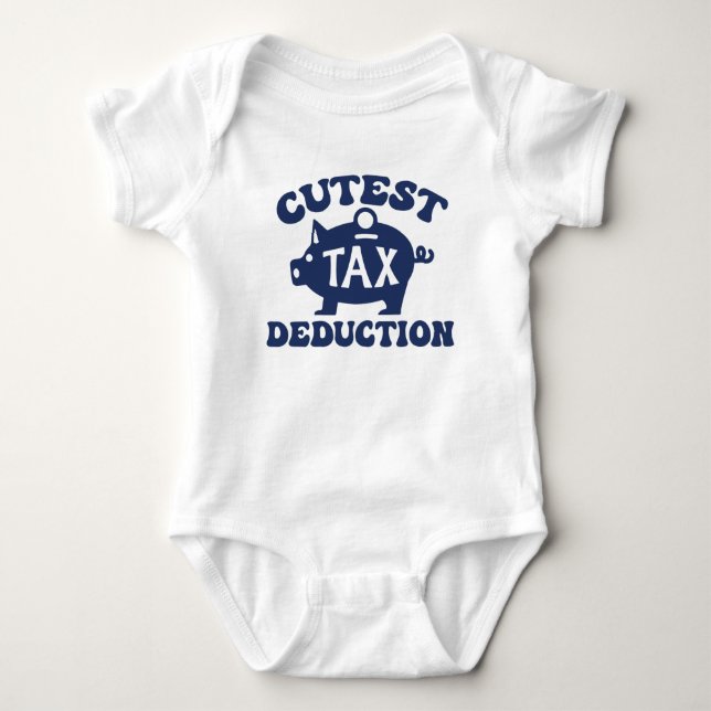 Boys Cutest Tax Deduction Piggy Bank T-Shirt Baby Bodysuit (Front)