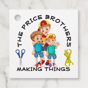 Boys Designers Business Card Matching  Favor Tags