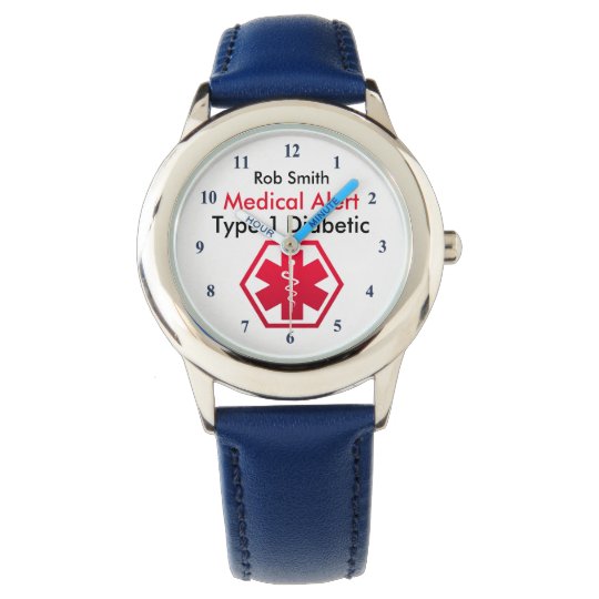 Boys Diabetes Medical Alert Type 1 or 2 Wrist Watch ...