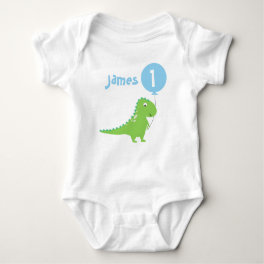 Boys Dinosaur Balloon 1st Birthday Bodysuit