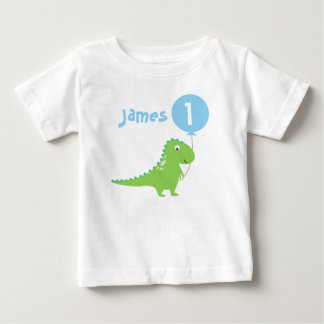 Boys Dinosaur Balloon 1st Birthday T Shirt
