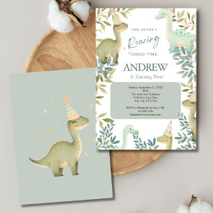 Boys Dinosaur Birthday Party 1st 2nd 3rd 4th Invitation