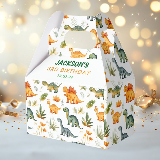 Boys Dinosaur Birthday Party Favor Box (Creator Uploaded)