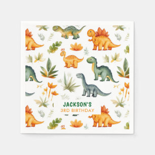Boys Dinosaur Birthday Party Paper Napkins