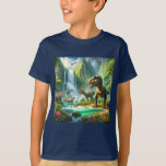 Boys Dinosaur Blue Crewneck  T-Shirt