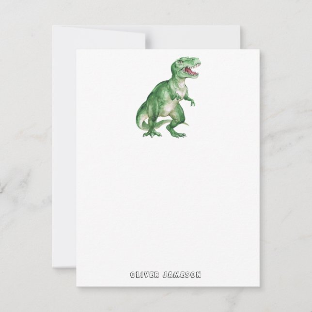 Boy's Dinosaur  Note Card (Front)