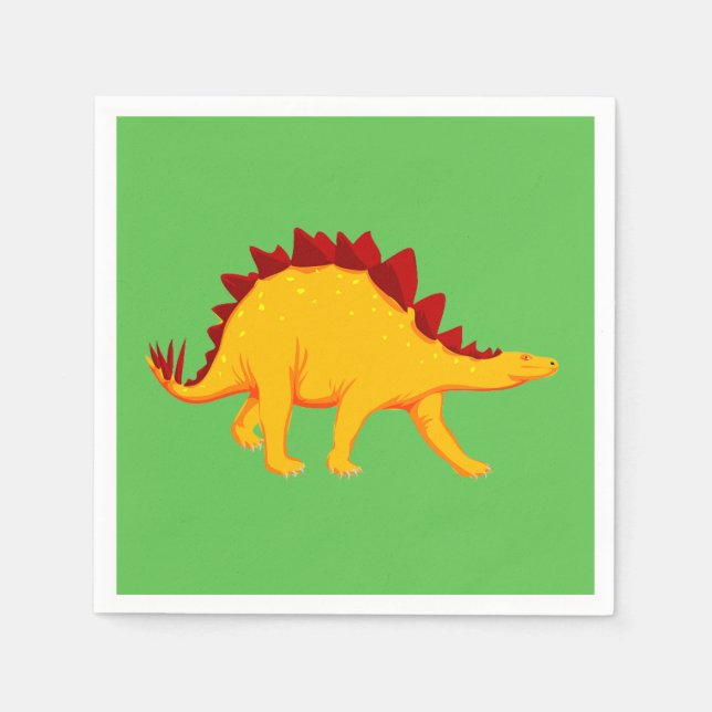 Boy's dinosaur themed birthday party napkins (Front)