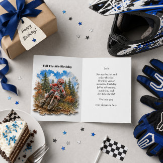 Boys Dirt Bike Motocross Racing Happy Birthday  Card