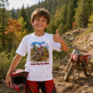 Boys Dirt Bike Motocross Racing Slogan T-Shirt