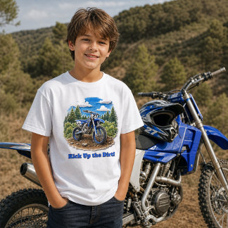 Boys Dirt Bike Motocross Racing Slogan T-Shirt