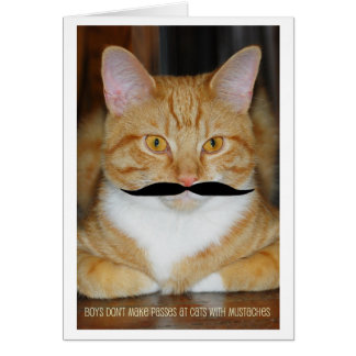 Boys Don't Make Passes at Cats With Mustaches Cards
