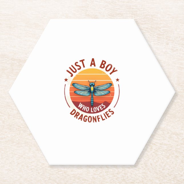 Boys Dragonfly (2) Paper Coaster (Front)