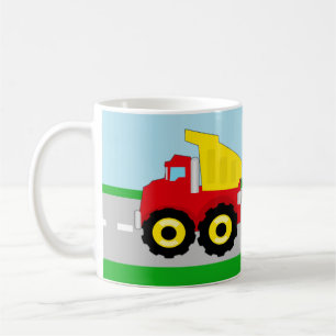Boy's Dump Truck Personalized Name Mug