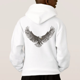 Boys eagle swoop line art kids hoodie