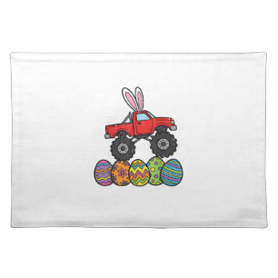 Boys Easter Monster Truck Happy Easter Day Eggs To Cloth Placemat