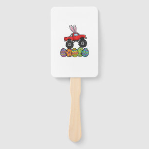 Boys Easter Monster Truck Happy Easter Day Eggs To Hand Fan