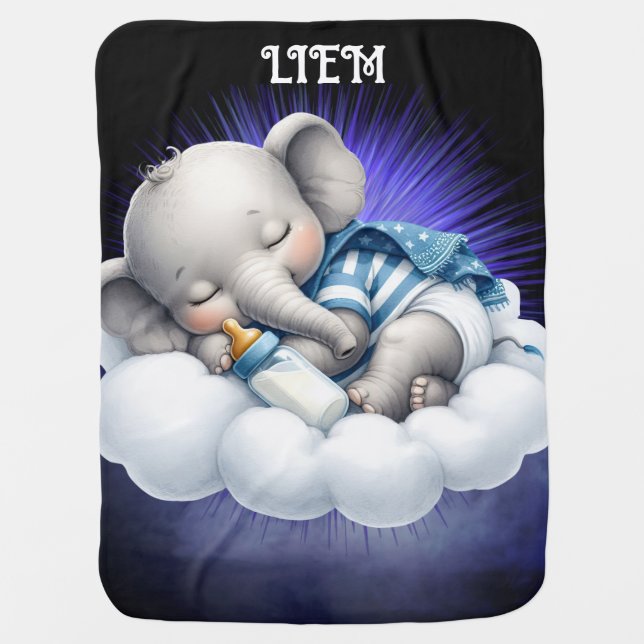 Boy's Elephant Baby Blanket (Front)