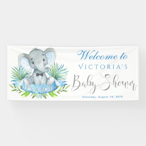 Boys Elephant Baby Shower Banners