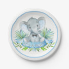 Boys Elephant Baby Shower Paper Plates