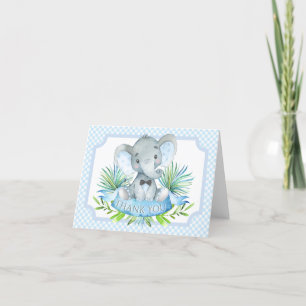 Boys Elephant Baby Shower Thank You Cards