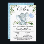 Boy's Elephant Watercolor Baby Shower Invitation<br><div class="desc">Boy's Elephant Watercolor Baby Shower Invitation

This boy's watercolor elephant baby shower invitation features a cute elephant,  a baby blue  balloon and some green foliage on a white background.  Ideal of an upcoming boy's elephant themed baby shower.</div>