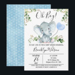 Boy's Elephant Watercolor Baby Shower Invitation<br><div class="desc">Boy's Elephant Watercolor Baby Shower Invitation

This boy's watercolor elephant baby shower invitation features a cute elephant,  a baby blue  balloon and some green foliage on a white background.  Ideal of an upcoming boy's elephant themed baby shower.</div>