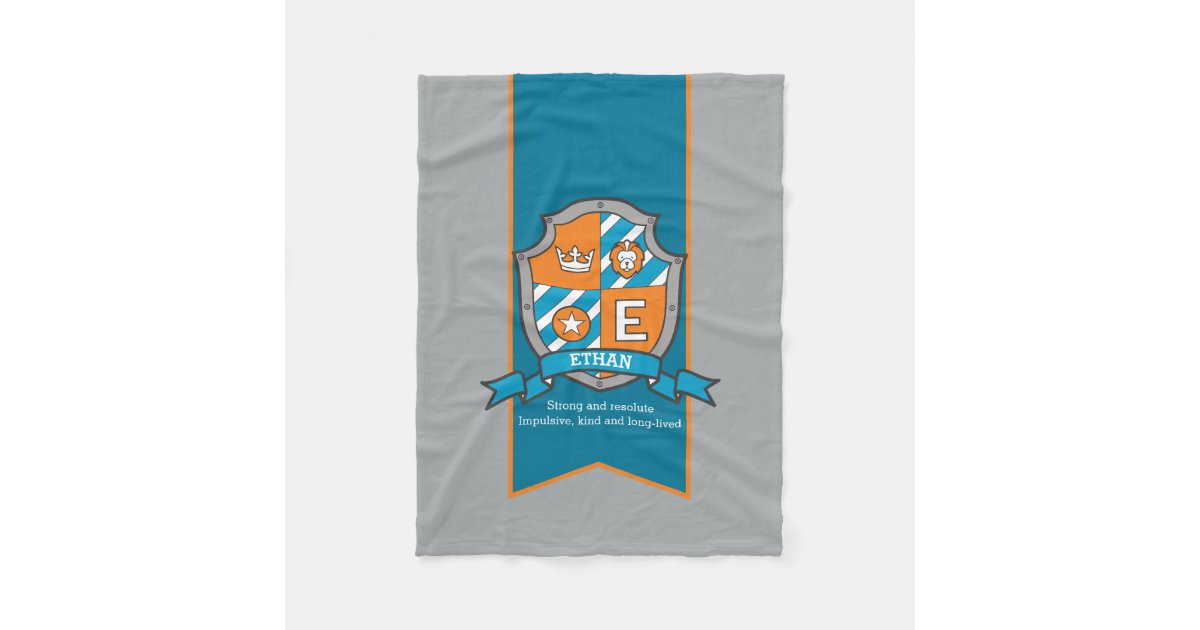 Boys Ethan or letter E name meaning blanket | Zazzle