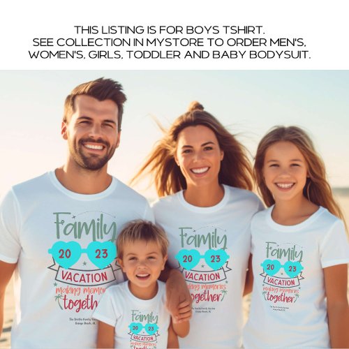 Boys Family Vacation Beach Summer Custom T_Shirt