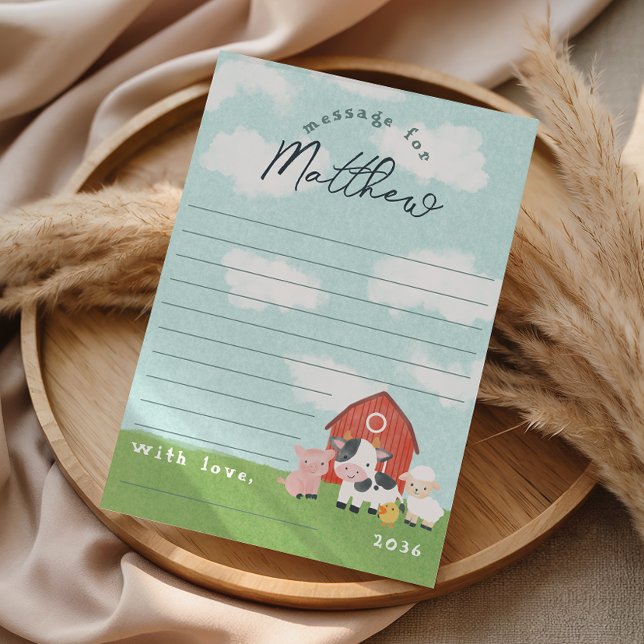 Boys Farm First Birthday Time Capsule Cards (Creator Uploaded)