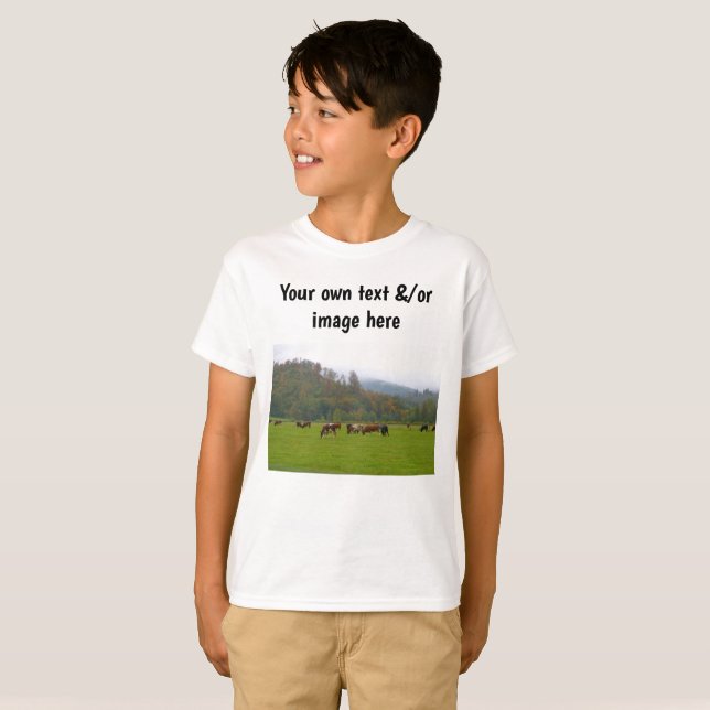 Boys' farm or own words, own image T-Shirt (Front Full)
