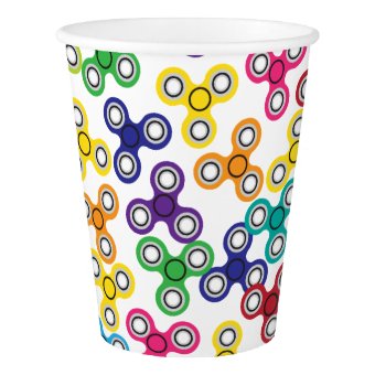 Boy's Fidget Spinner Birthday Party Paper Cup | Zazzle