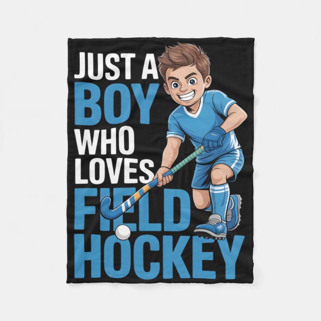 Boys Field Hockey  Fleece Blanket (Front)